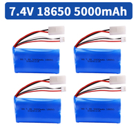 7.4V 5000mAH 25C Li-ion Batery with Tamiya Plug 2S for  remote control helicopter Car Tank Boat Toy 7.4 V 18650 Toy Lipo battery