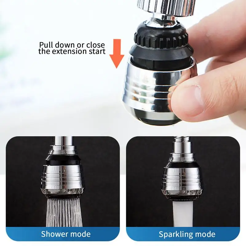 Kitchen Stainless Steel Faucet Nozzle Tap Sprayer Extension  Stainless Steel 360 Degree Universal Rotation Faucet Sprayer Head