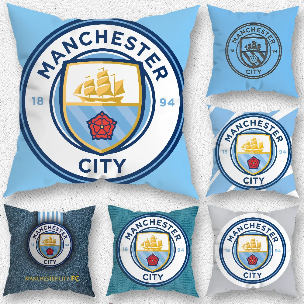 F-Football Living M-Manchesters C-City Pillow Case For Home Bedroom Room Decoration Living Room Sofa Cushion Cover Suitable