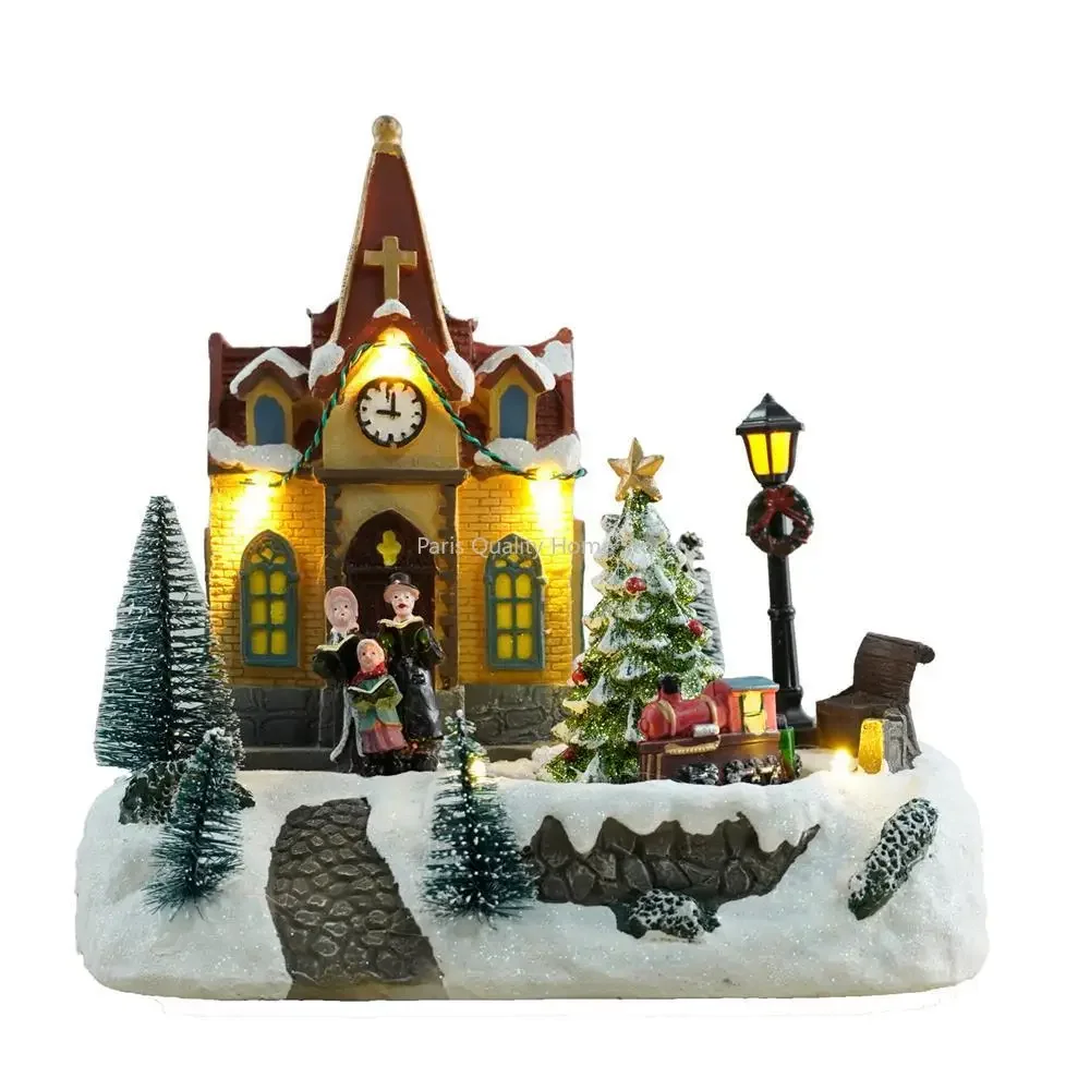 

Lighted Christmas Village House Figurine Centerpiece for Party Holiday Bedroom Home Fireplace