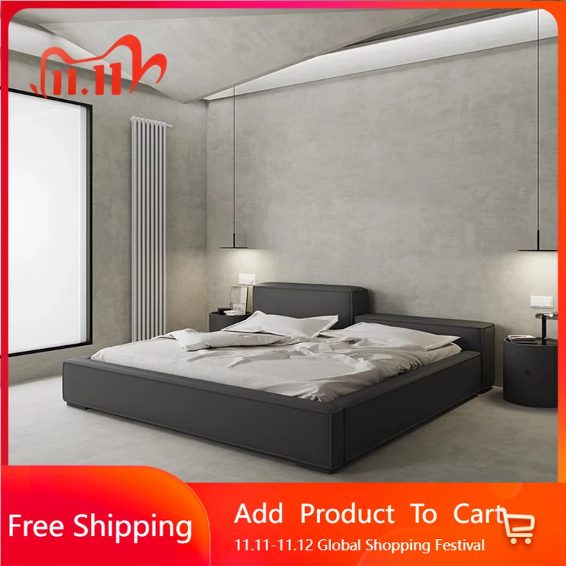 

Salon Apartment Bed Nordic Aesthetics Frame Confortable Reading Bed High Quality Wedding Cheap Unique Princess Trendy Furniture