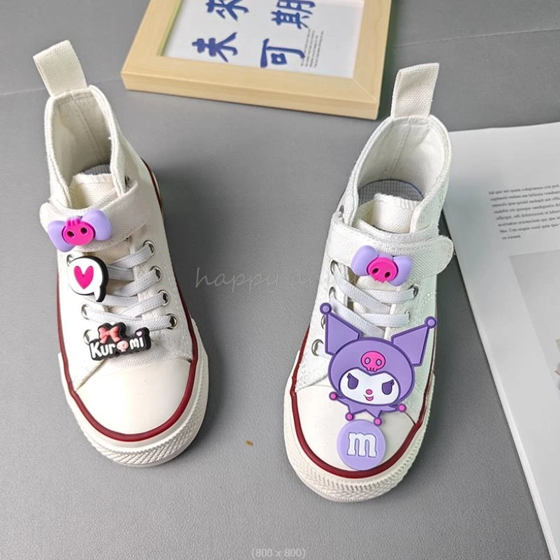 Lovely Kuromi Melody  Children Canvas Shoes Girls Running Sneakers Spring Fashion Teenager Kids Shoes For Boy Casual Shoes 26-37