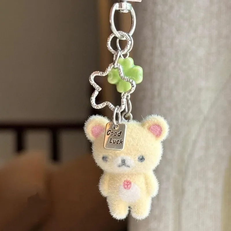 Rilakkuma Ccd hangend touw cartoon schattig gevlokt mobiele telefoon charme sleutelhanger tas decor verrassingscadeau voor meisjes speelgoed figuur