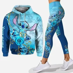 2024 New Stitch 3D Hoodie Women's Hoodie Set Mickey Yoga Pants Sweatpants Women's Disney Yoga Hoodie Leggings Fashion Tracksuit