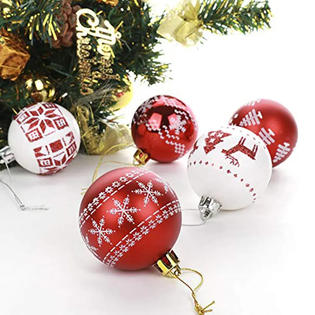 24pcs Christmas Ball Christmas Tree Decoration Ornaments for Home Decor Halloween New Year Pendant Ball Accessories