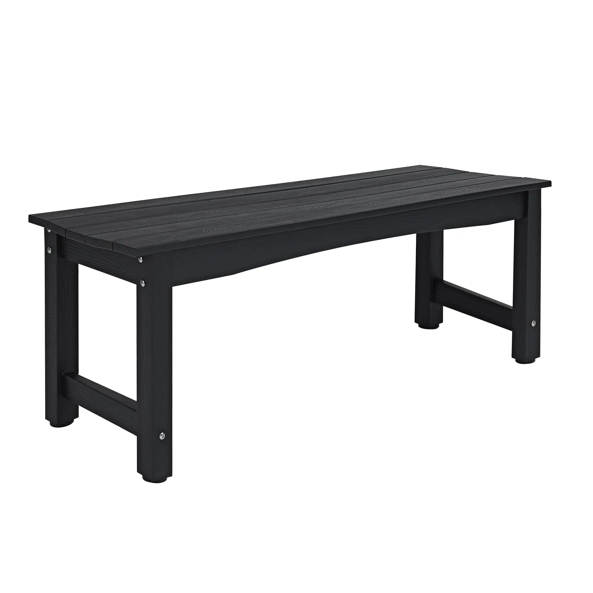 Weatherproof HIPS Outdoor Bench, 2-Person Patio Dining Bench, All-Weather Poly Lumber Garden Bench, Never Rot or Fade