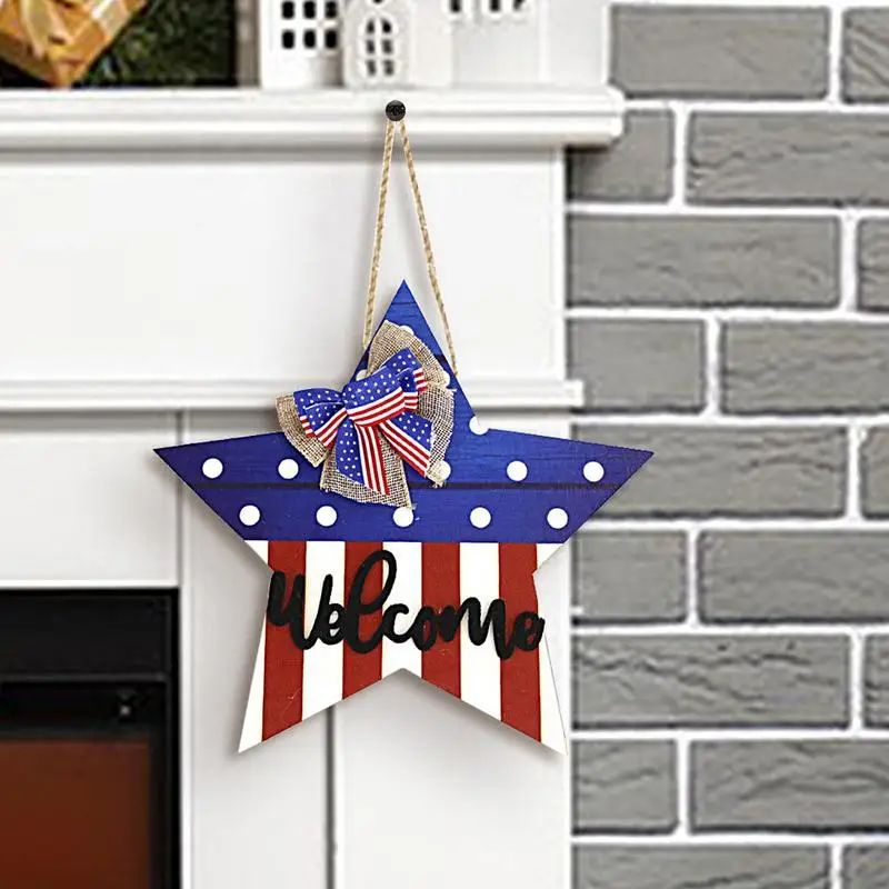 Independence Day Door Sign Independence Day Welcome Sign Independence Day Door Sign With Cute Bow Outdoor Outside Porch Decor