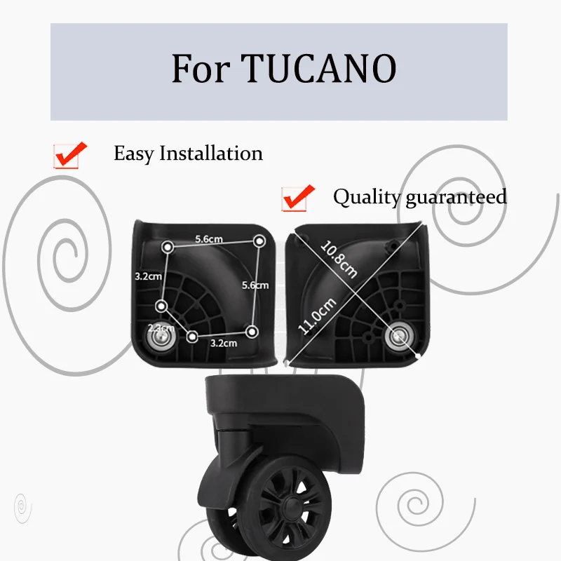 

For TUCANO Luggage Cases Replacement Wheel Set Ultra-quiet Design Anti-slip, Wear-resistant Rubber Easy Installation Tool Kit