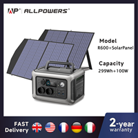 ALLPOWERS Solarpanel 100W 140W 200W Solar Energy Charger with LiFePo4 Battery 299Wh 600W Portable Power Station for Camping RV