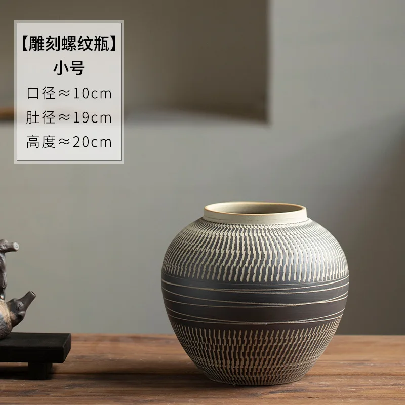 Jingdezhen new Chinese ceramic vase modern simple flower display cabinet flower arrangement hotel homestay decoration