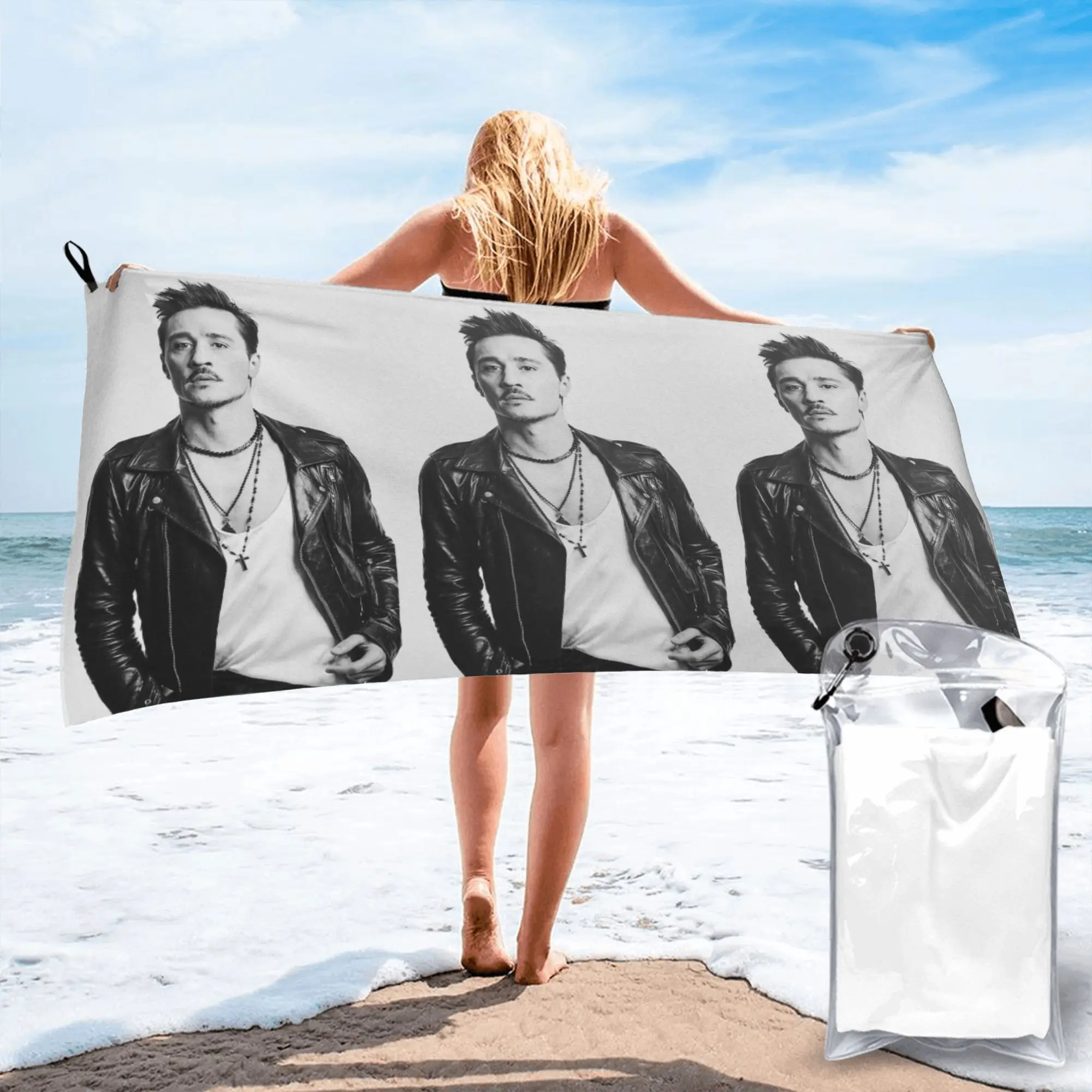 

Пляжное полотенце Hearmny Dima Bilan из мягкой микрофибры, быстросохнущее, впитывающее, для бассейна