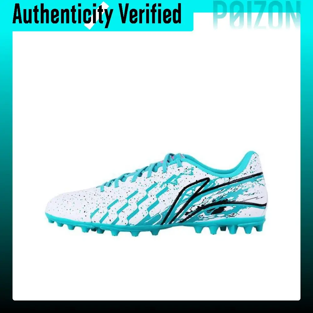 Li Ning Brocade MG Multi Ground Cushioning Slip Resistant Abrasion Resistant Breathable Soccer Shoes Men's Blue YSFU005-18
