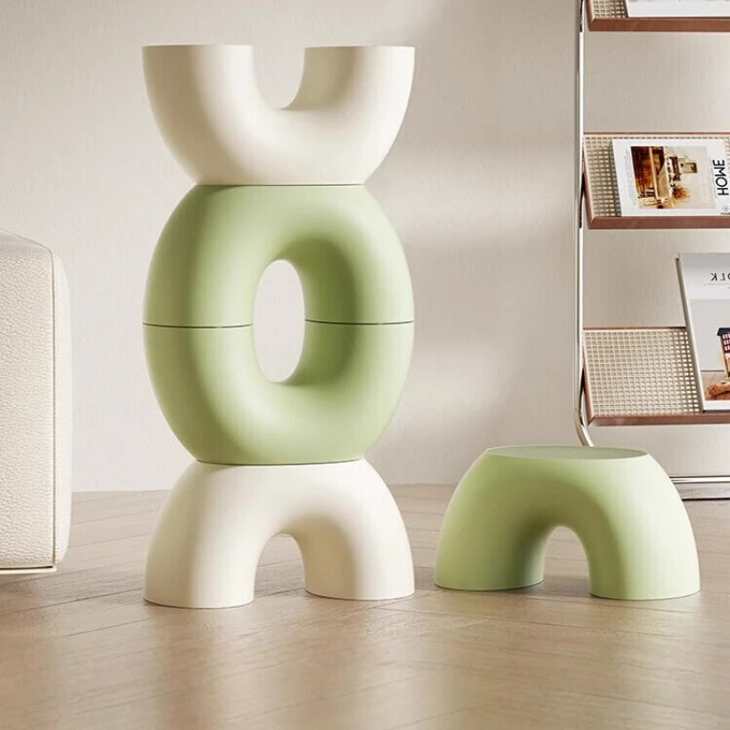 

Household Children Thickened Rainbow Low Stool Living Room Non-slip Round Bench Bathroom Toilet Foot Stool