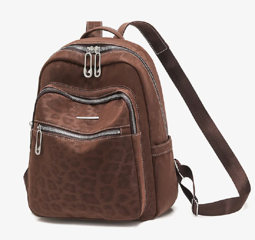 

Korean Fashion Soft Leather Backpacks Women's Large Capacity Travel Double Zipper Shoulder Bags Laptop School Bag Messenger Bag