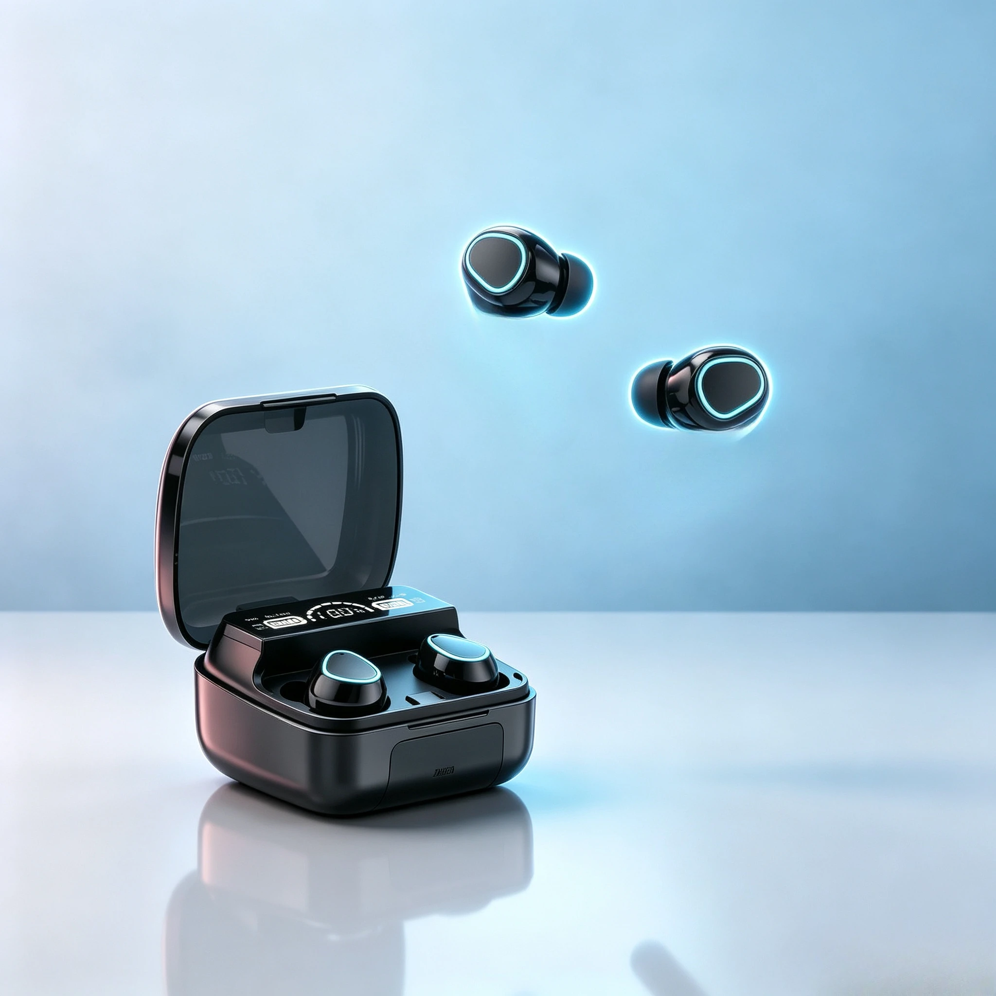 Telephone Headset Office - BluetoothハンズフリーLEDディスプレイヘッドセット Bluetooth HiFiステレオミュージックワイヤレスイヤープラグ 防水ゲームヘッドセット