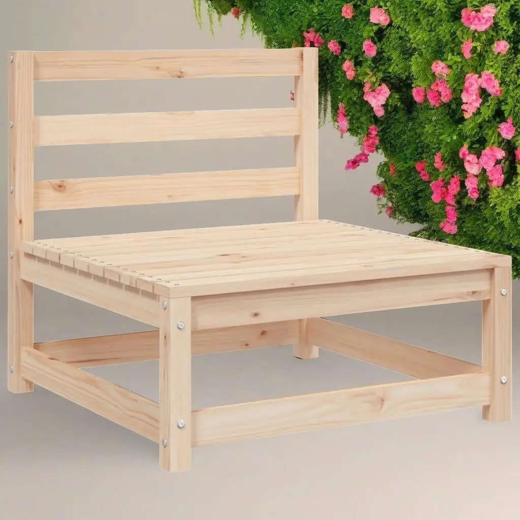 2-Piece Armless Patio Sofa Set - Durable Solid Pine Wood, 27.6x27.6x26.4 Inch, Outdoor Seating