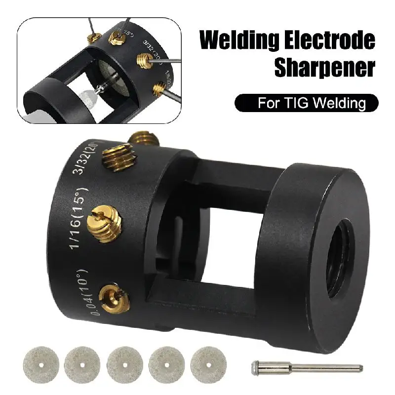 Tungsten Electrode Sharpener Grinder Head TIG Welding Tool With Cut-Off Slots Multi-Angle 0.04