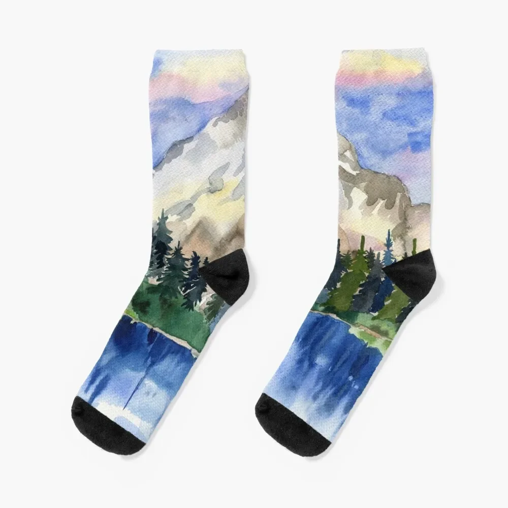 

Mountain landscape Socks cute Crossfit anti-slip hockey Designer Man Socks Women's