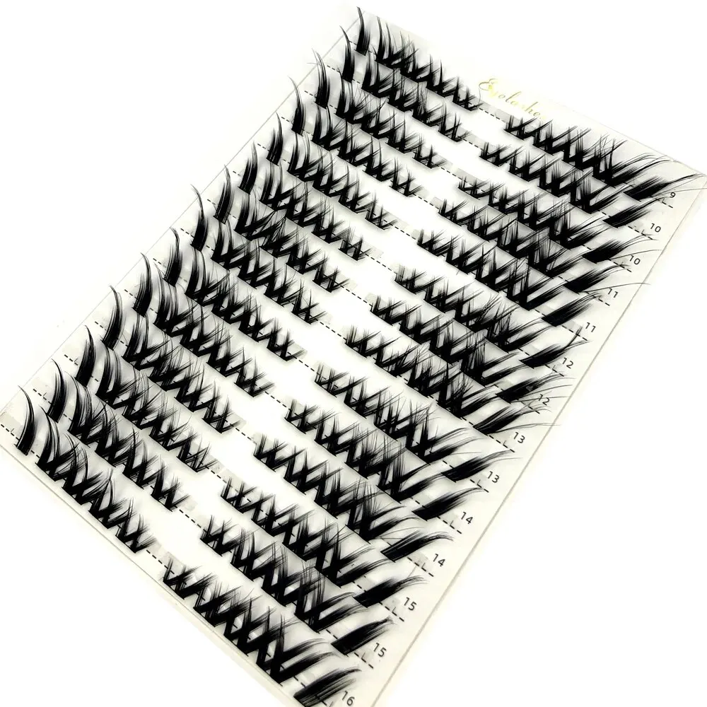 14rows Individual 3D Fluffy False Eyelashes Single Cluster Eyelash Extension Segmented Natural Mink Fox Eye Effect Makeup Lashes