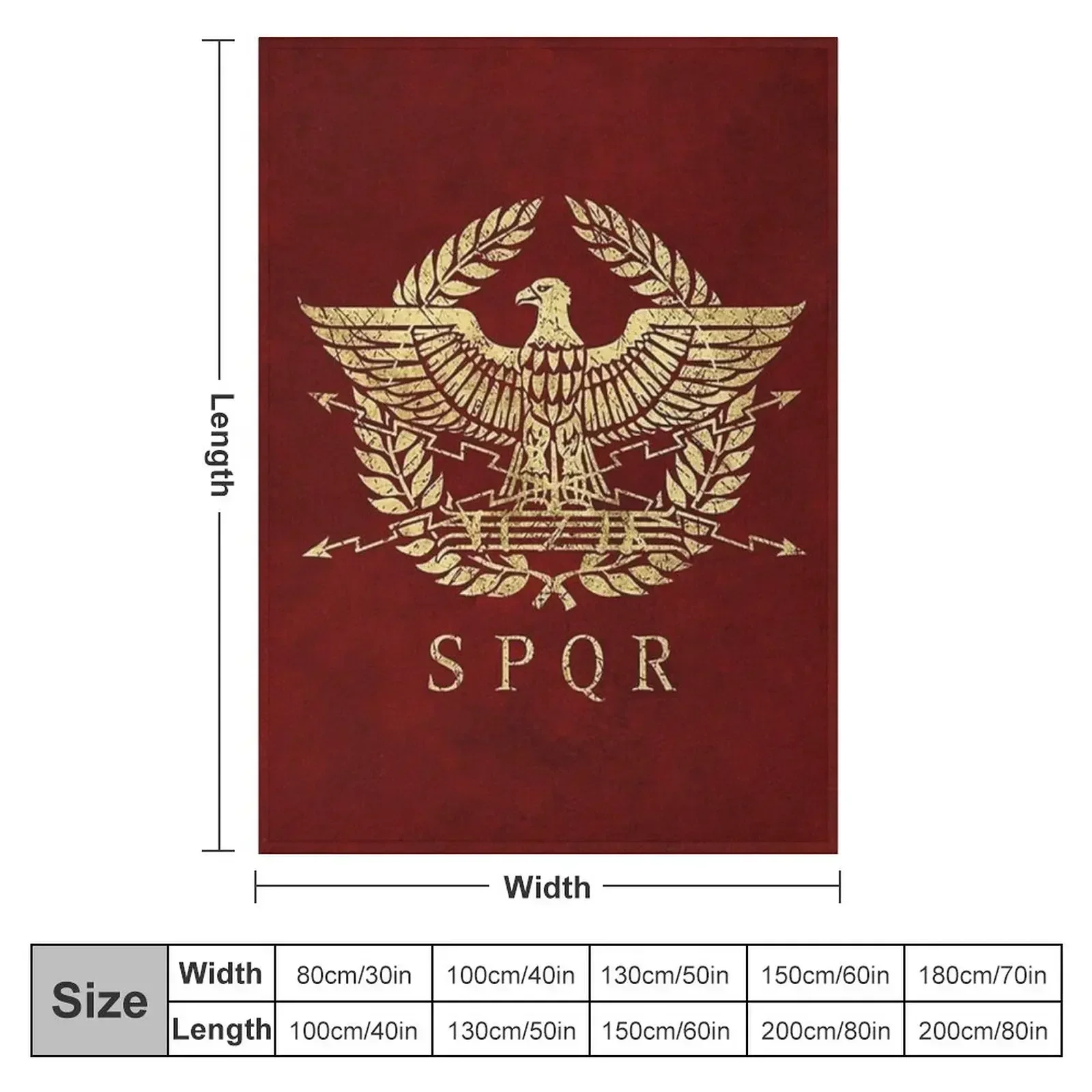 Roman Empire Emblem - Vintage Gold Throw Blanket couch cozy soft plush fuzzy picnic outdoor blanket