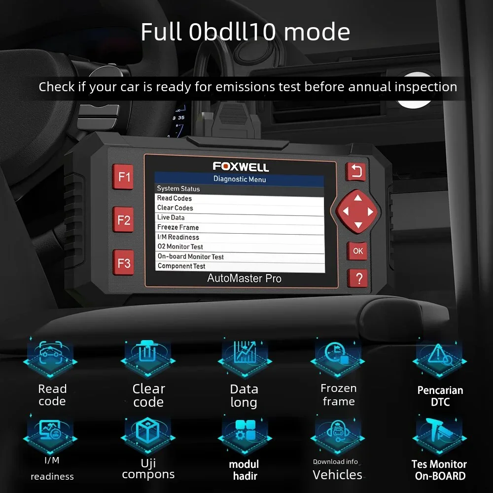 FOXWELL NT604 Elite OBD2 Automotive Scanner Check Engine ABS SRS Transmission Code Reader OBD 2 Car Diagnostic Tool Free Update