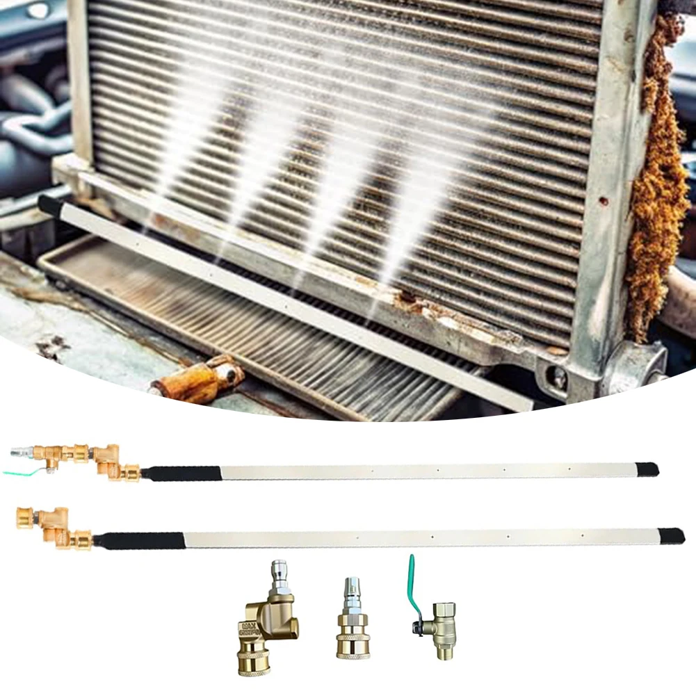 Radiator Cleaning Tool 4500 PSI Radiator Flush Cleaner Stainless Steel 1/4 Quick Connector High-pressure Car Washer Systems