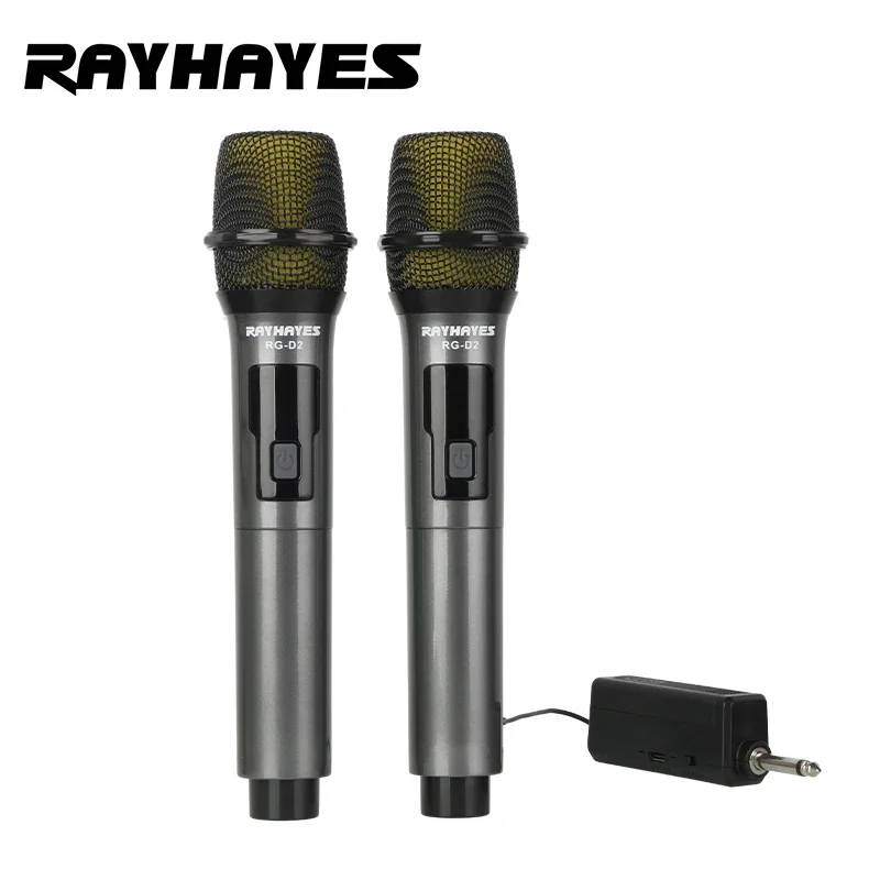 RAYHAYES RG-D2 Wireless Rechargeable Microphone Features an LED light on the head Suitable for karaoke and outdoor parties