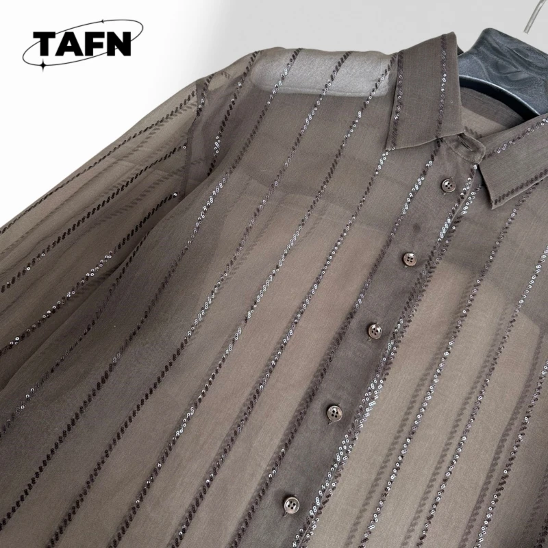 レディース ボタンダウンシャツ カラーブロック カジュアルブラウス レディース リネンシャツ チュニックスタイル カジュアル ルーズブラウス AH1517