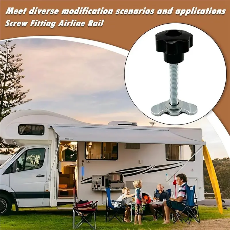 VOFUN-Accessori per binario in alluminio Filettatura M8 Chiodo RV Camper Fissaggi modificati M8x60mm Dado prugna Accessori per binario a L per carichi pesanti