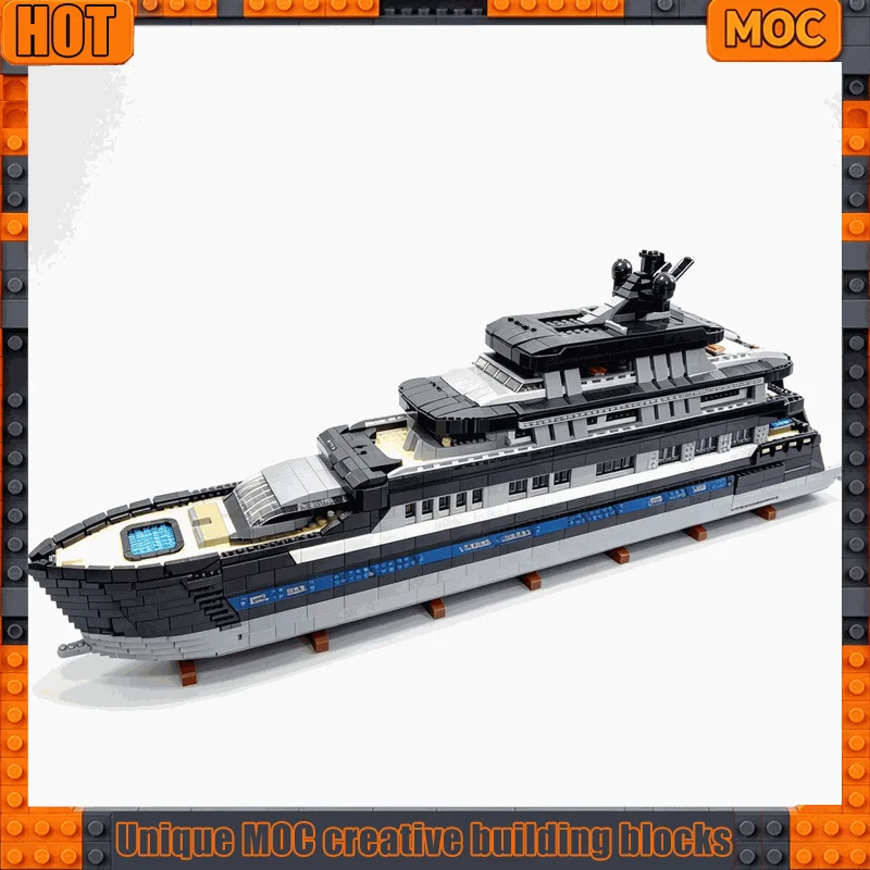 16185PCS MOC Scale Large Luxury Yacht Cruise Ship Model Custom Building Blocks Marine Display DIY Creative Assembly Xmas Gifts