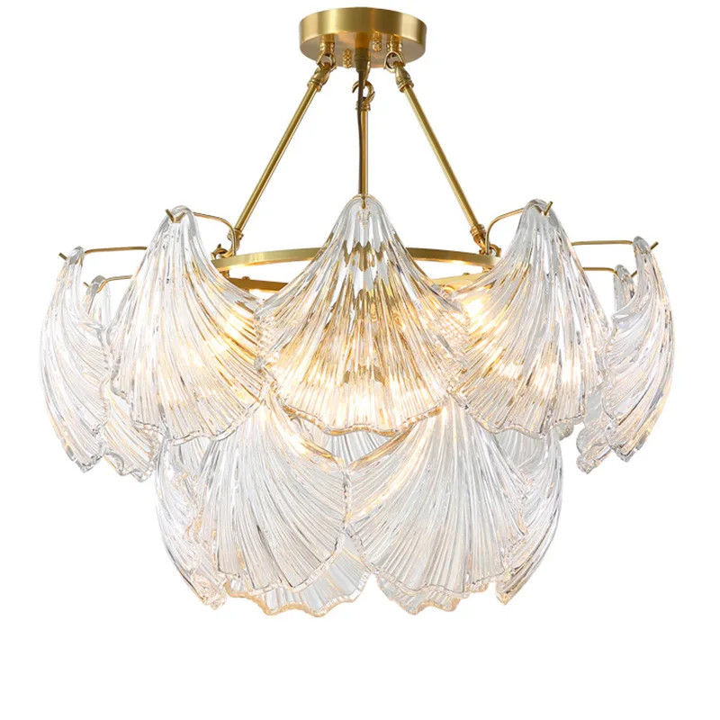 

Lighting Modern Luxury Capiz Sea Shell Brass Chandelier Simple Living Room Dining Room Chandelier