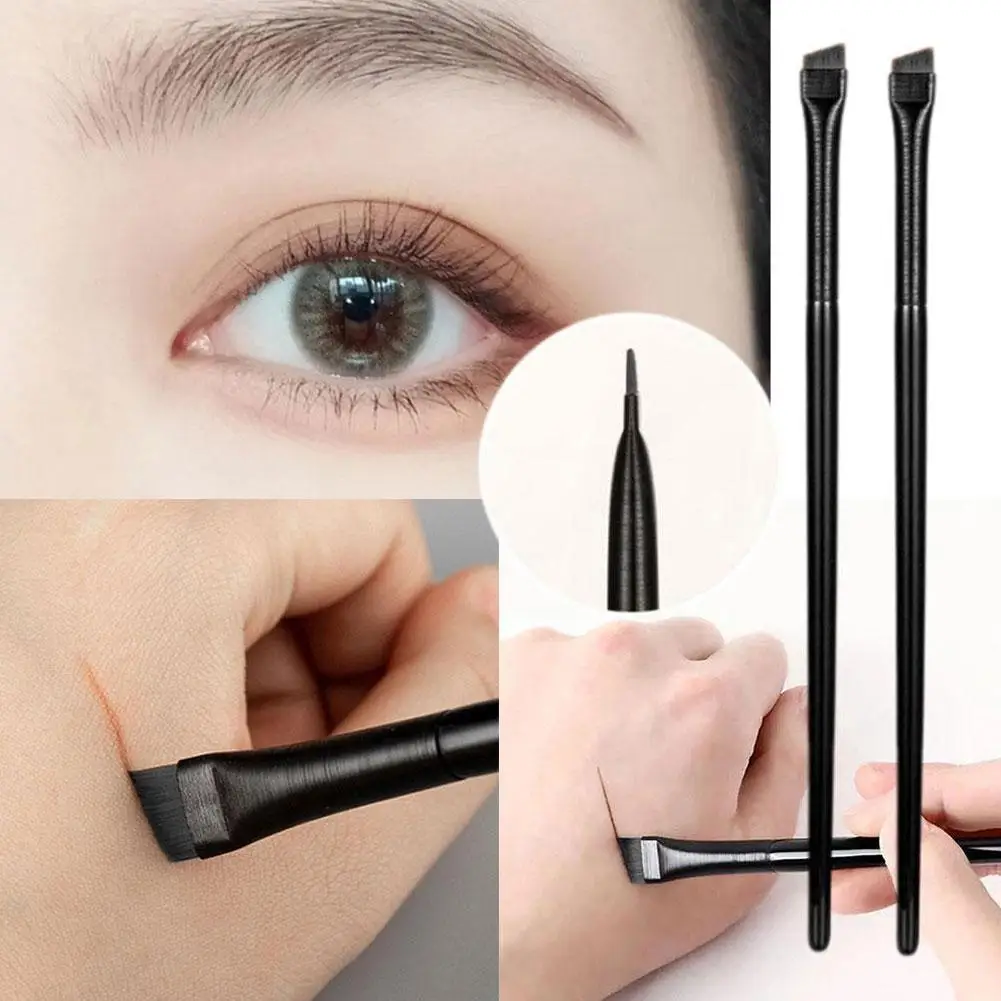2 sztuki brwi i Eyeliner zestaw pędzli do makijażu mała, kątowa wyściółka i pędzle do brwi do kosmetyków kosmetycznych
