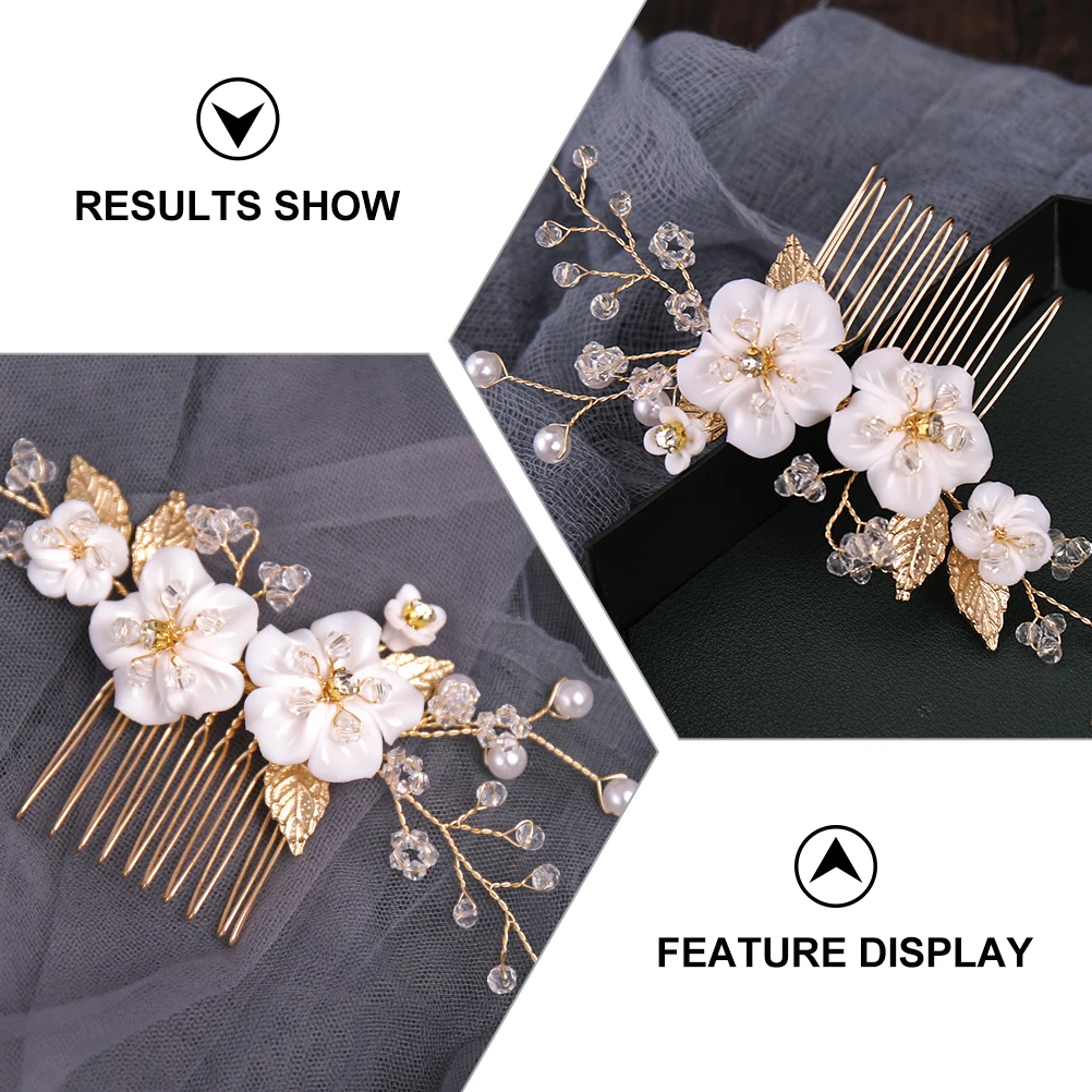 

Flower Comb Hair Combs Decorative Wedding Bridal Accessories Bridesmaid Elegant Floral Design Luxury Resin Rhinestone For