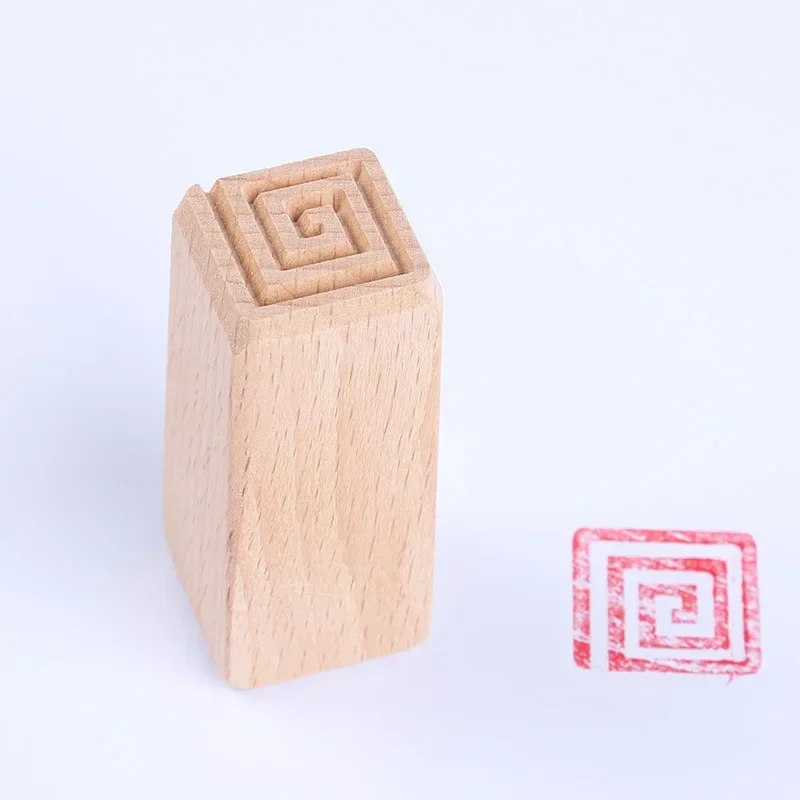 Ceramic Wood Texture Seal 16-piece Set of Solid Wood Cartoon Mooncake Printing Creative Pottery Tools Clay Stamp