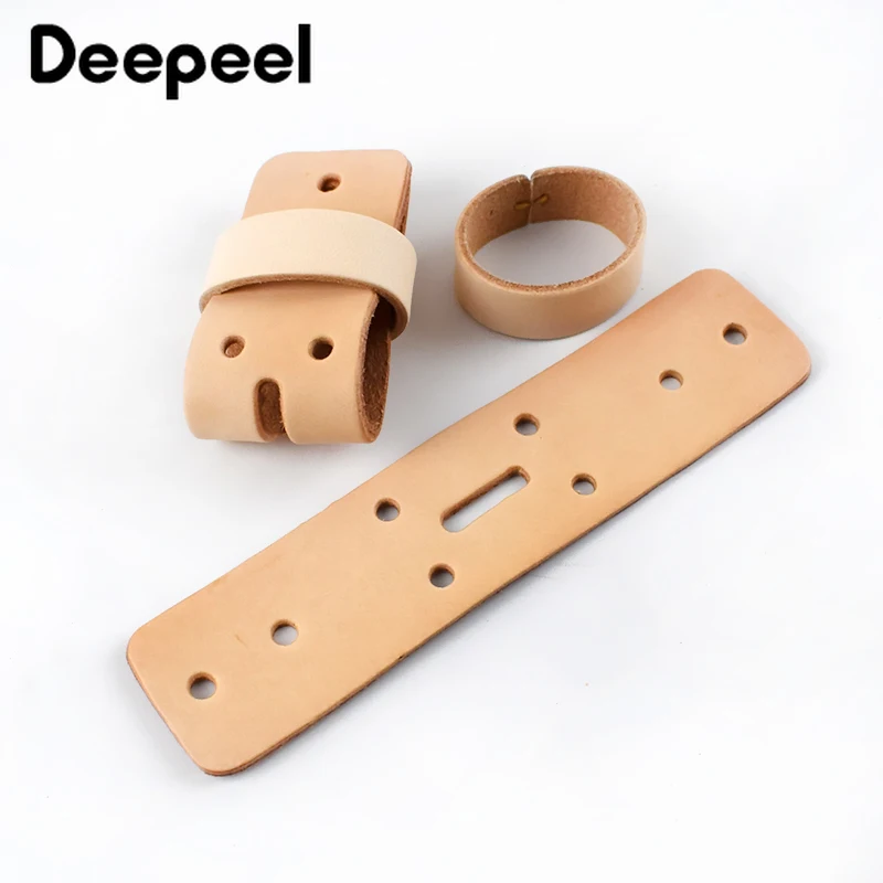 5Sets Deepeel 29-39mm Men Leathers Belt Head Connector for Pin Buckle Belts Leather Loop Headless Cowhide Waistband Accessories