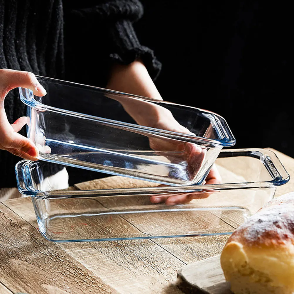 

1Pcs Tempered Glass Plate Rectangular Baking Pan White Heatresistant Antiskid Kitchenglassware Idealforhotcolddishes