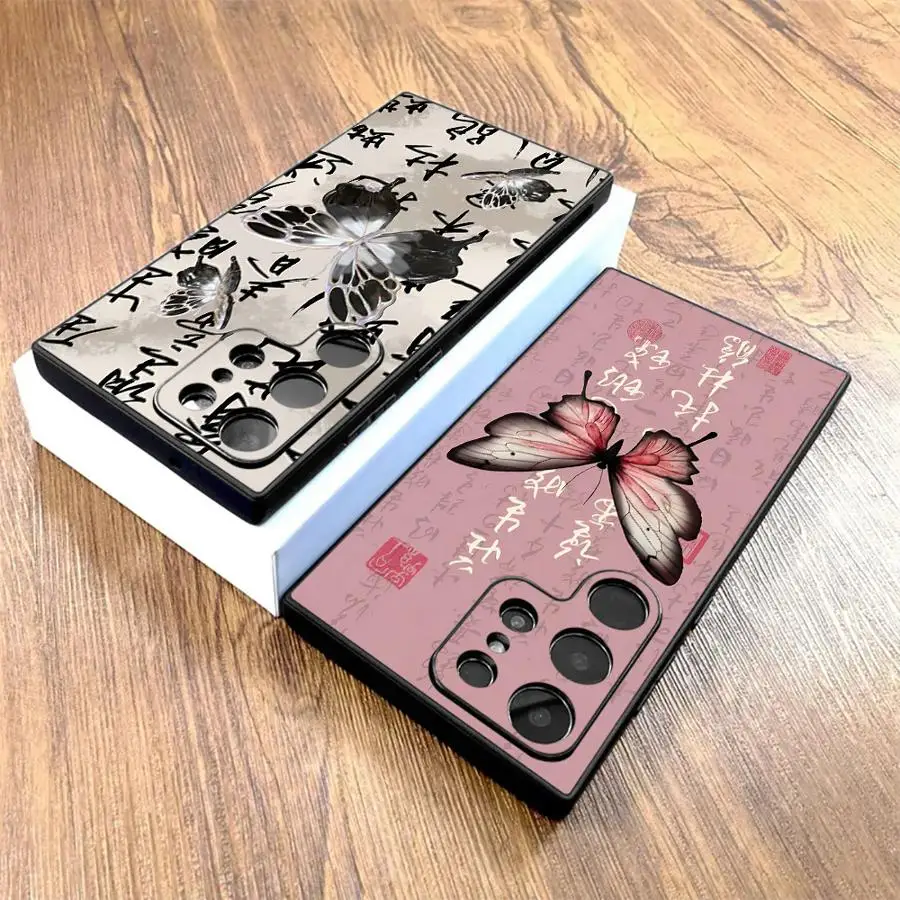 حافظة لهاتف سامسونج جالاكسي S23 FE S20 S25 + S9 S25 Ultra S24 Plus S22 S21 S24 + تصميم الفراشة #1