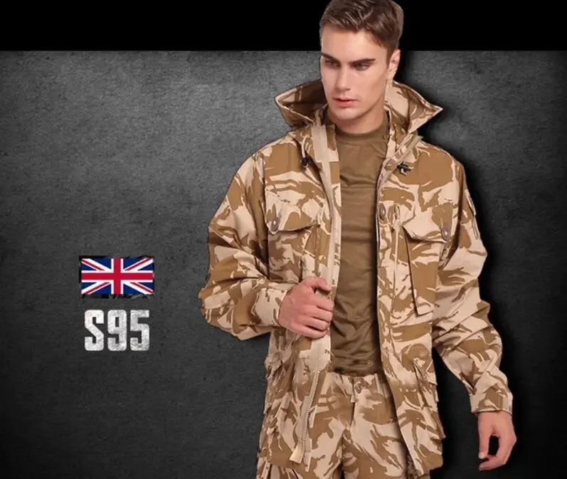 British Desert Camouflage Winter Coat Men  Jacket M65 Outdoor Uniform