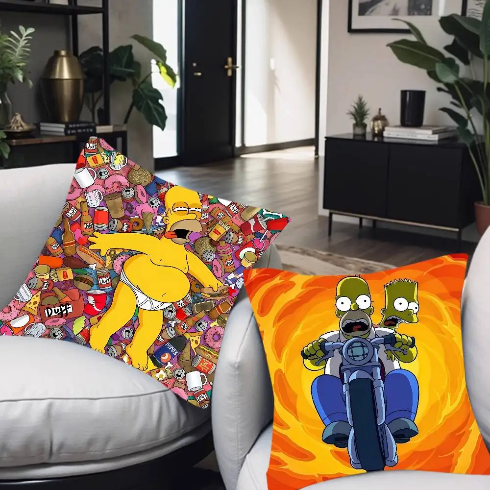 Cartoon The S-Simpsons Cushion Office Cushion Pillowcase Car Cushion Cover45X45CM Lumbar Pillowcase Sofa Pillowcover