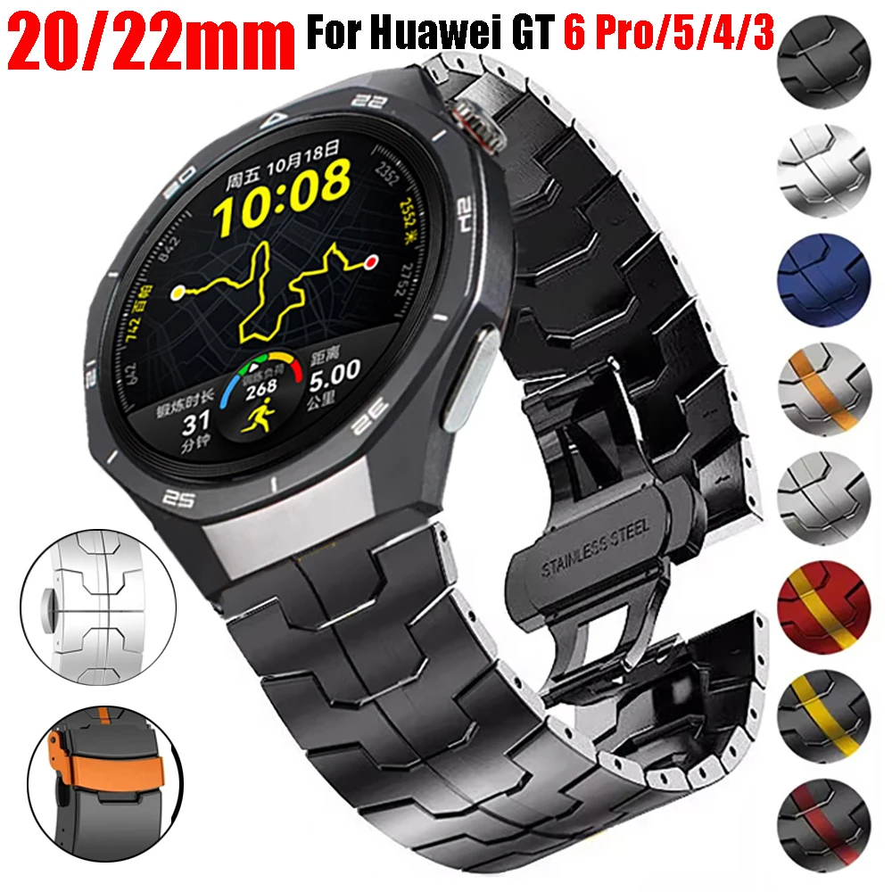 20mm 22mm Metallarmband für Huawei Uhr GT6 Pro GT5 GT4 GT3 GT2 Edelstahlband Samsung Galaxy Uhr 7 6 5 4 Armband Correa