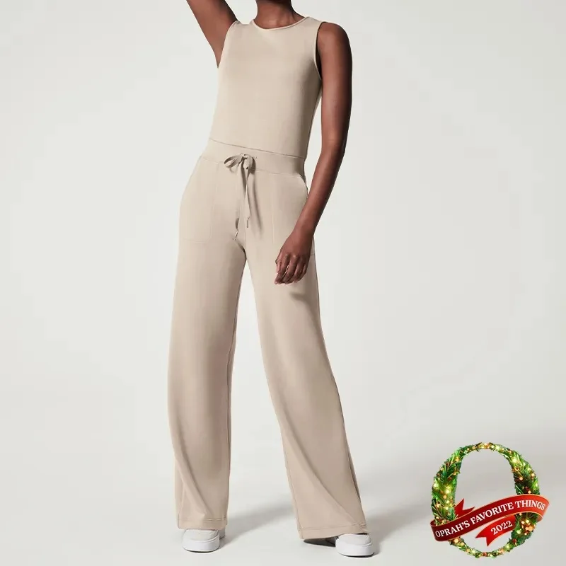 Spring And Summer New Versatile Fashion And Thin Casual Women's Sleeveless Solid Color Commuter Trousers Jumpsuit