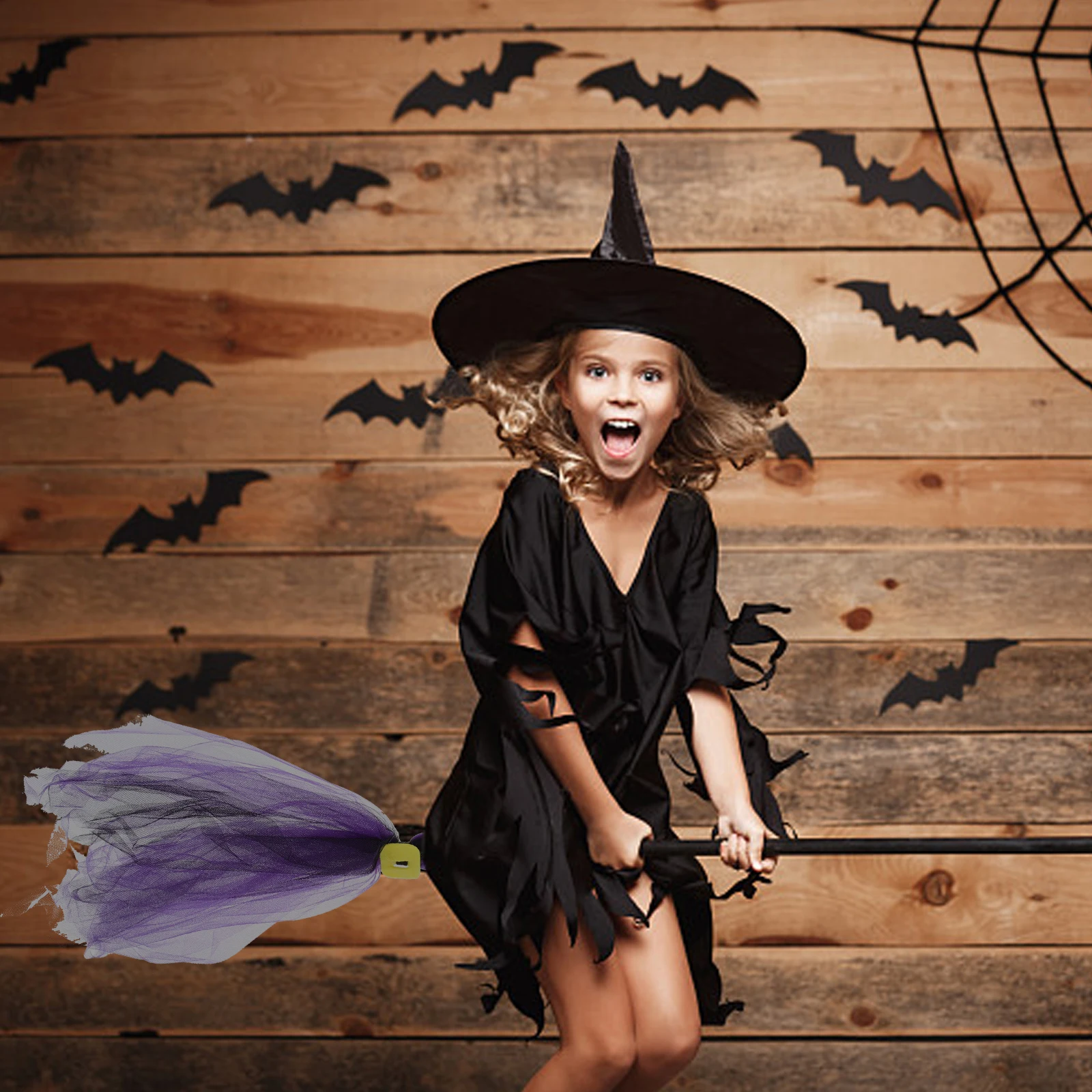

Broom Halloween Prop Witch Broomsticks Decor Supplies Child Costumes Party Cosplay DecorationHaunted House Stage
