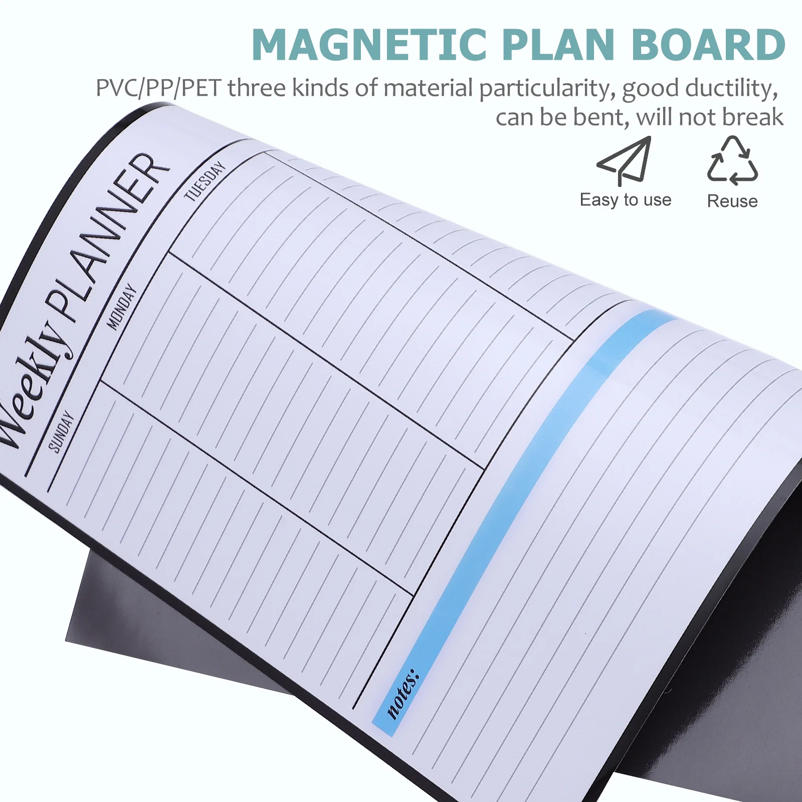 1pc Magnetic Message Board For Refrigerator Erasable Weekly Planner Removable Sticker Fridge Note Board Home Schedule Tool