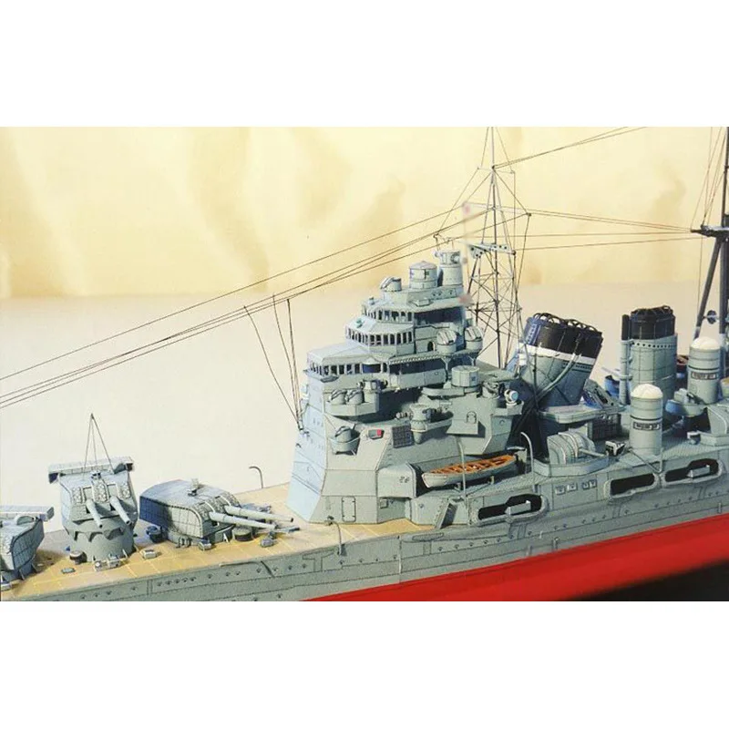 1:250 Kaohsiung Heavy Cruiser Takao Warship Paper Model Handmade DIY Model Ship Paper Assemble Hand Work Puzzle Game Aldult Toy