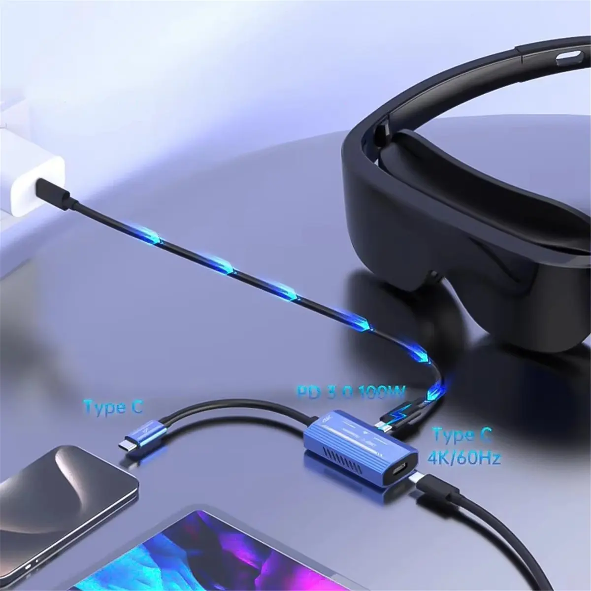 4K@60Hz -Compatible to Type C Cable Adapter for / Air AR Glasses for Switch/ / Ally