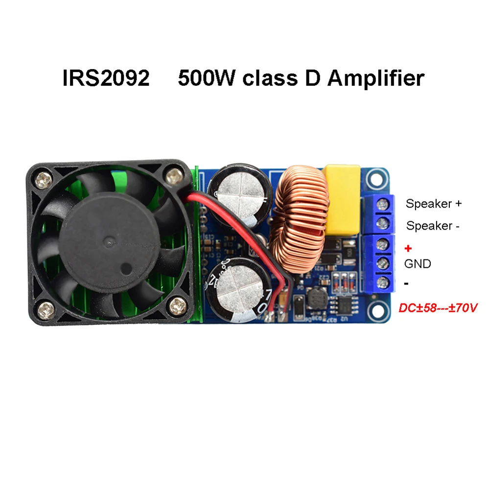 IRS2092 High Power 500W Mono Channel HiFi เครื่องขยายเสียงดิจิตอล Class D Stage เครื่องขยายเสียงร้อน