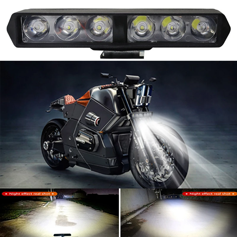 

2pcs Motorcycle Spotlights Headlight 6 LED Waterproof High Brightness Auxiliary Light Vehicle Scooters Autocycle Modified Bulbs