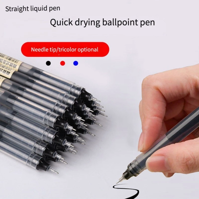 Quick-Drying Gel Pen Set School Office Journals Drawing Art Markers Straight Liquid Rollerball Pen Rolling Ball Pens