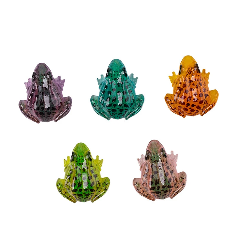 Cartoon Luminous Frog Resin Ornaments Three Dimensional Pendant Handmade Diy Decorative Accessories