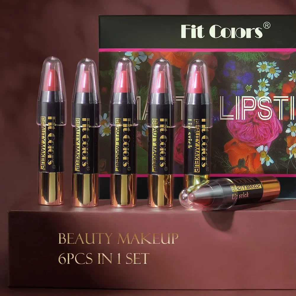 Sexy Red Waterproof Long-Lasting Lipstick Pencil Set Velvet Matte Non-Stick Cup Makeup Lip Tint Pen Cosmetic Lipsticks